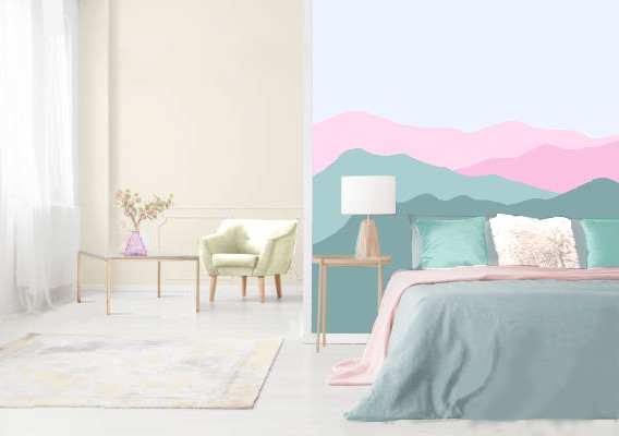 fresque ; déco ; feng shui ; nature ; chambre ; ambiance ; sommeil